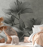 Livingwalls The Wall, Florale Tapete, Grau 382781