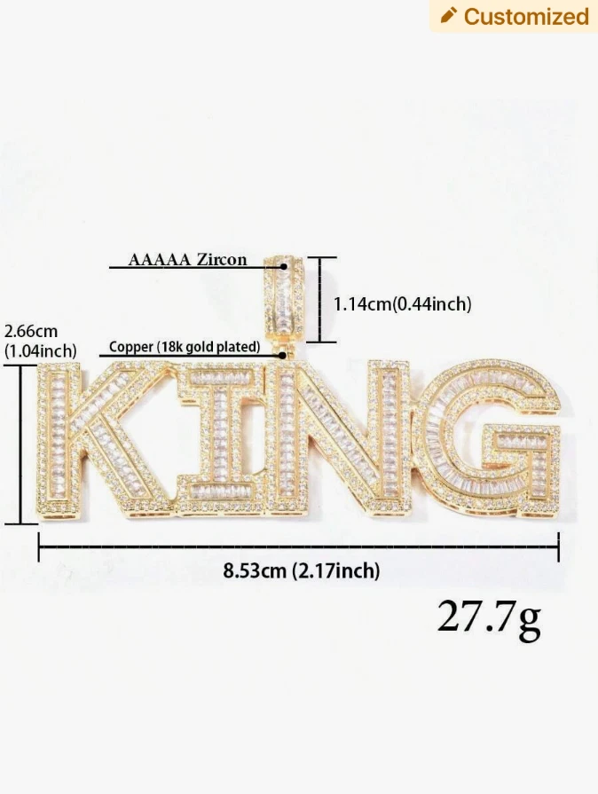 Collar Colgante Brillante Hip Hop Número Letra Creativa Personalizado Para Hombre, Plateado Foto 2 de 4