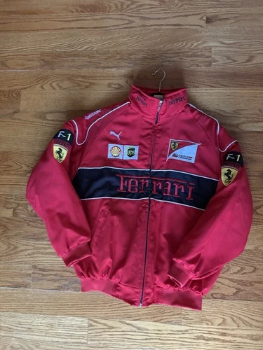 Authentic Ferrari Zip-Up Jacket Men’s size Large In Red - product listing photo