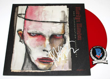 MARILYN MANSON SIGNED ONE ASSASSINATION UNDER GOD ALBUM RED VINYL BECKETT COA