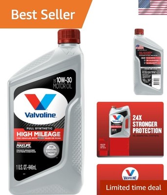 Enhanced MaxLife Synthetic Oil 10W-30 - 1 Qt for Cars & Trucks over 75,000 Miles