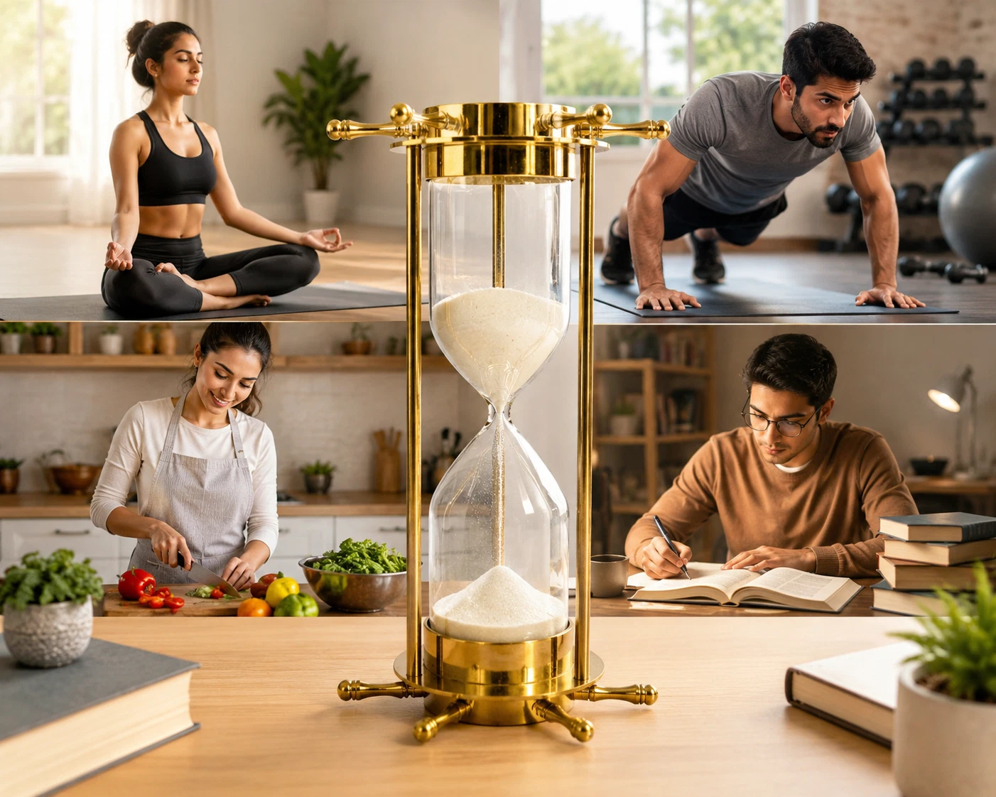 Handmade 6 Inch Hourglass Sand Timer for Desk & Office Decor