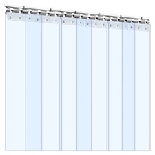 Clear PVC Strip Curtain 84x36 Inch 6 PCS 0.08" Thick for Freezer Warehouse Door