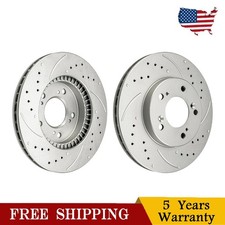 2x Front Drilled & Slotted Brake Rotors Fits 1997-2001 Honda CR-V 45251S2HN00