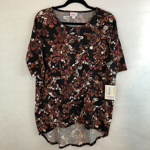 Nuevo con etiquetas Lularoe Irma Talla S NEGRO Hermosas Flores Floral IMPRESIONANTE ROSA Naranja Blanco - Imagen 2 de 5