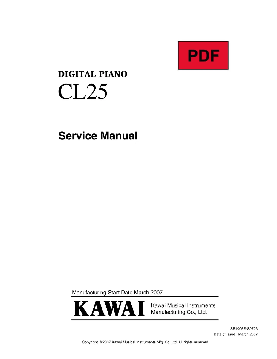 Manual de servicio Kawai CL-25 con esquemas electrónicos