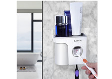 KABUM Toothbrush Holders for Bathrooms Toothpaste Dispenser - Cup 1 Cup, Grey