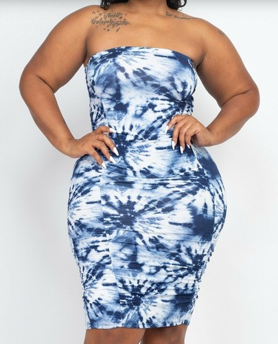 Don't Kill My Vibe Blue Tie Dye Bodycon 