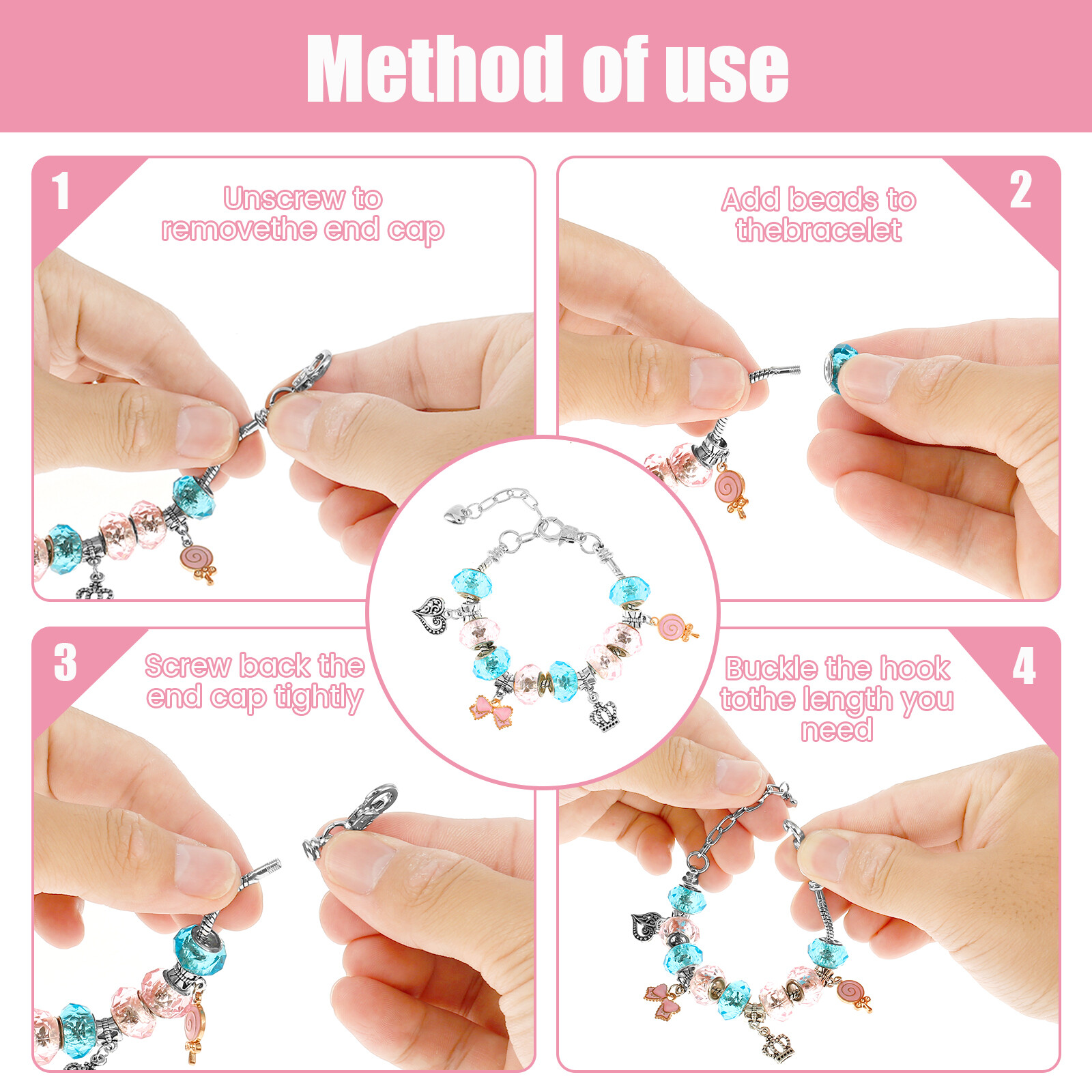 78Pcs Bracelet Making Kit Charm Jewelry Making Kit Kids Toys DIY Craft