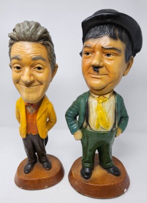 Laurel and Hardy Chalkware Sculpture Figurines 1971 ESCO 18 inch tall VERY RARE