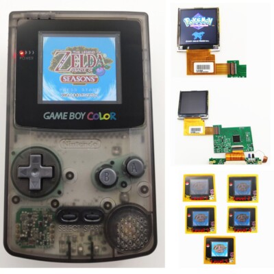 Clear Black Retrofit Game Boy Color GBC Console With Backlight