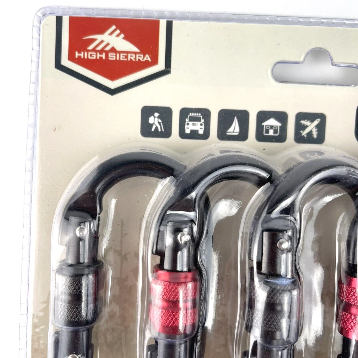 High Sierra Heavy Duty Carbon Steel 5 Pack Carabiners 4.3  