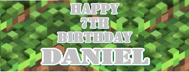 Tnt Pixel Personalised Childrens Birthday Banner Perfect For