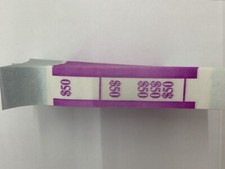 Currency Straps - Self Sealing Money Bands, 50 Purple, 1000 pack, by NF String