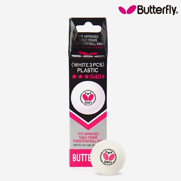 Бабочка 3 Звезды R40 Мяч для настольного тенниса 3шт Ракетка Пластиковый мяч Белый NWT 3490₽