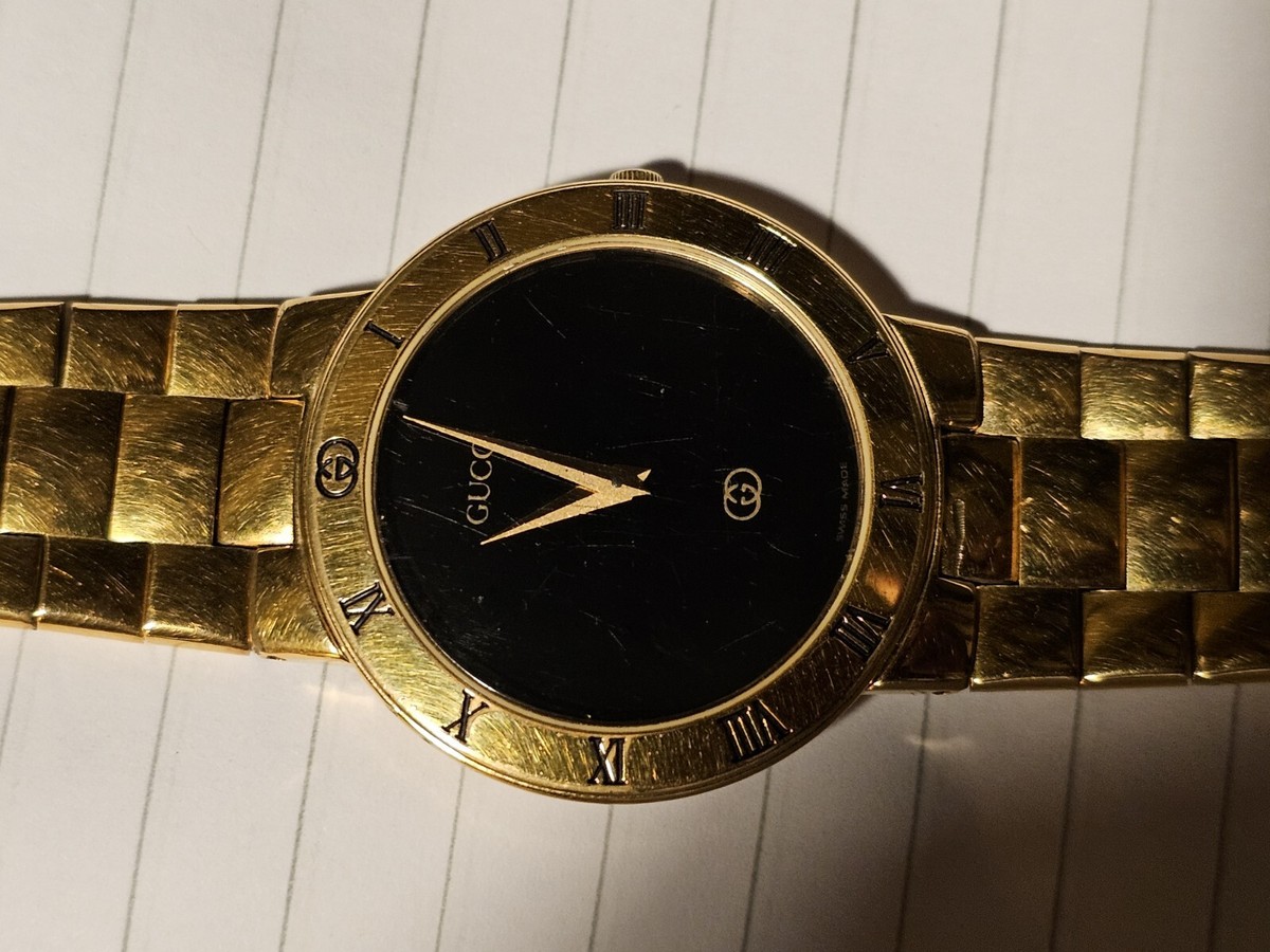 gucci watch mens Gold Plated 3300 M Quartz | eBay gucci watch mens Gold Plated 3300 M Quartz | eBay