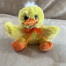 Dan Dee Plush Yellow Duck Chick Orange Feet And Bow Stuffed Animal Toy 6  2018