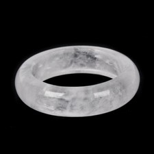 Natural Clear Quartz Crystal Lovers Ring Lovers Wedding Finger Circle Jewelry