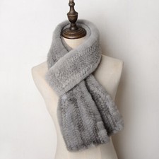 Winter 100 Genuine Mink Fur Scarf Fur Premium Cape 178 16 Cm Black Braid Scarf