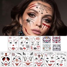 Halloween Tattoos Day of the Dead Face Mask Mexican Skull Temporary Tattoo-🌿UK