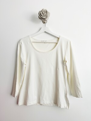 Escada Sport Shirt Damen Medium Athletic Top Creme Golf Wandern Sport