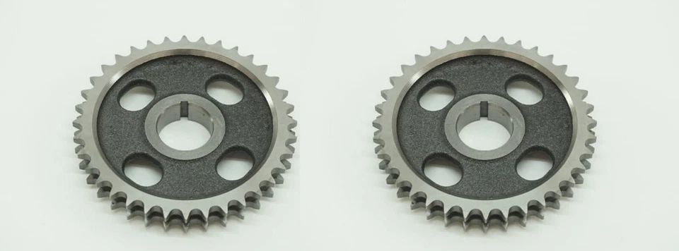 2 piñones de cadena de distribución en árbol de levas doble fila (L y R) para Mercedes Benz - FEBI Foto 3 de 4