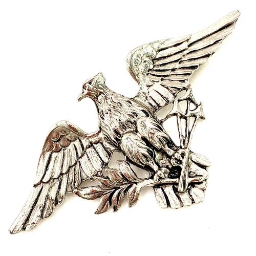 Vtg SilverTone Brooch 1940's American Eagle WW2 Patriotic Symbol WWII Military P