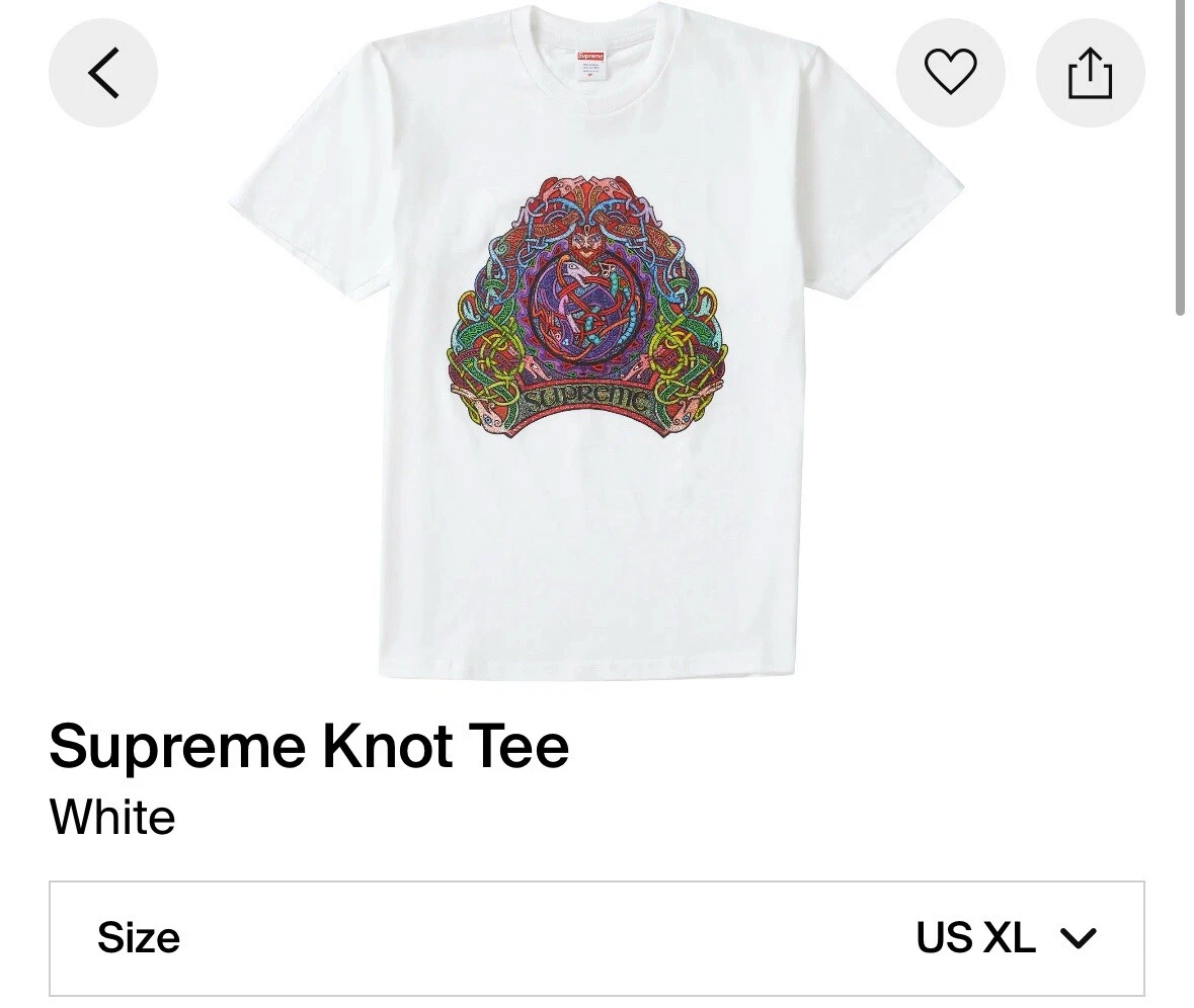 Tee shirt Supreme Knot NEUF DEADSTOCK TAILLE XL BLANC 