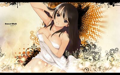 Anime girls tony taka big  dark hair eyes women Playmat Gaming Mat Desk