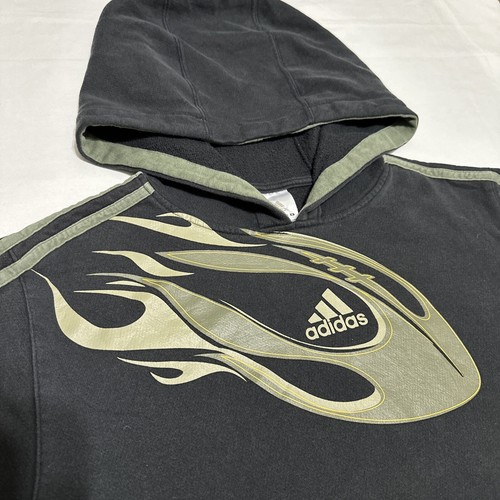 Authentic Y2K Adidas Youth XL Football Equipment Pullover Hoodie Thumb Holes - Picture 5 of 16