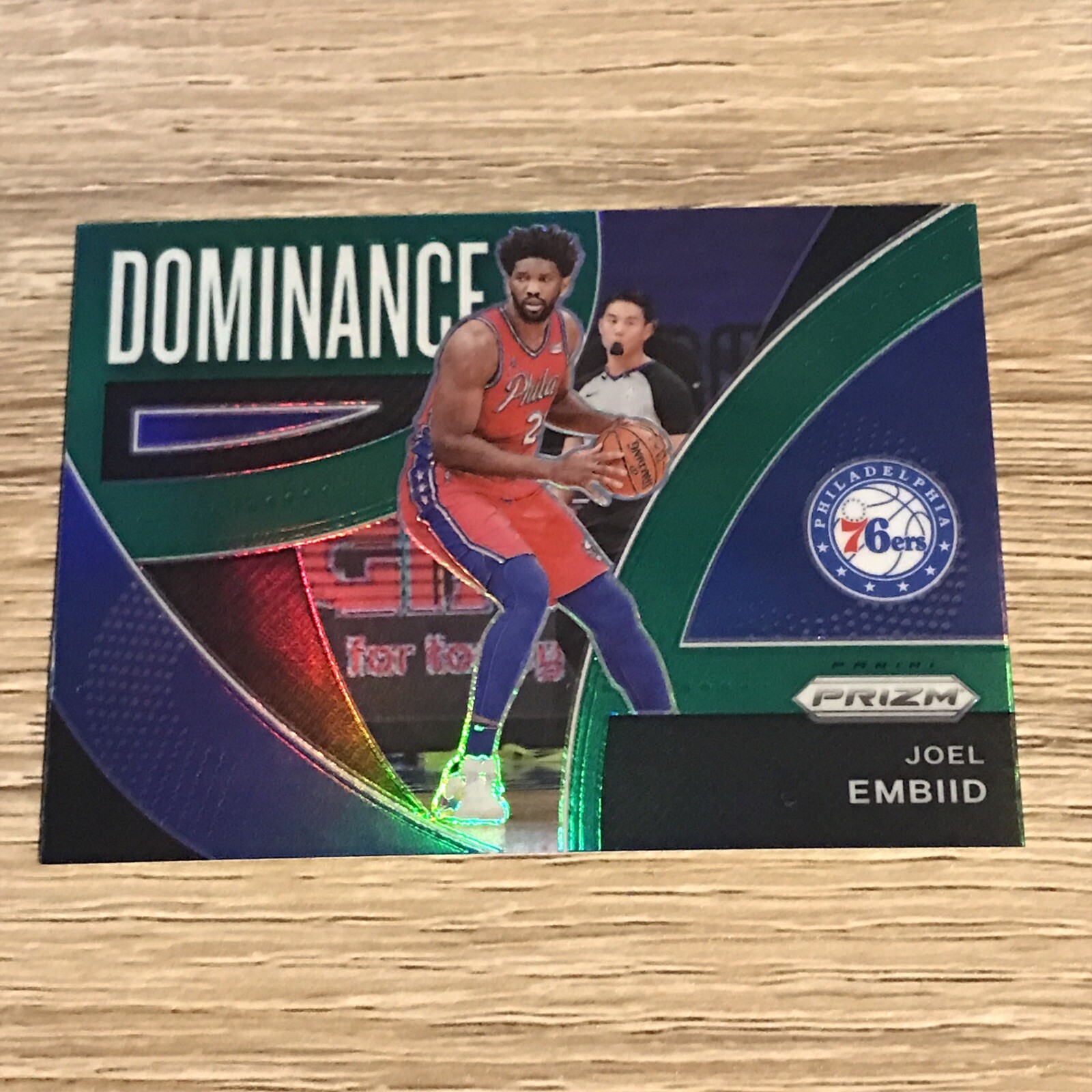 2021-22 Panini Prizm Joel Embiid Green Prizm Dominance Insert #24