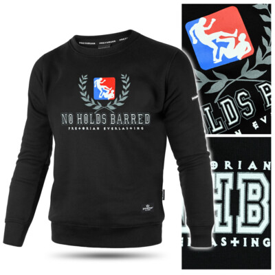 PRETORIAN Sweatshirt Pullover Jumper Schwarz Pit Bull BJJ MMA No Holds Barred
