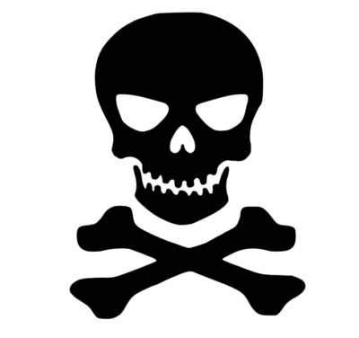 Skull and Crossbones Vinyl Die Cut Car Decal Sticker - FREE SHIPPING