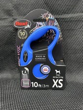 Flexi New Classic Retractable Tape Dog Leash X-Small 10-Foot Blue 26-lb. Dogs