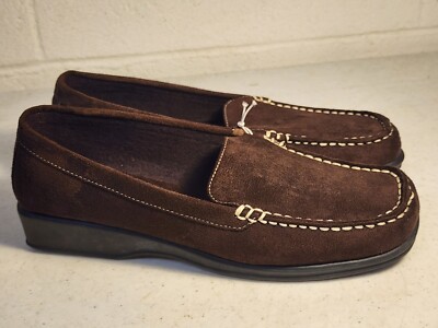 Basic Editions Women's Brown Suede Comfort Loafers Size 6.5 NWOB