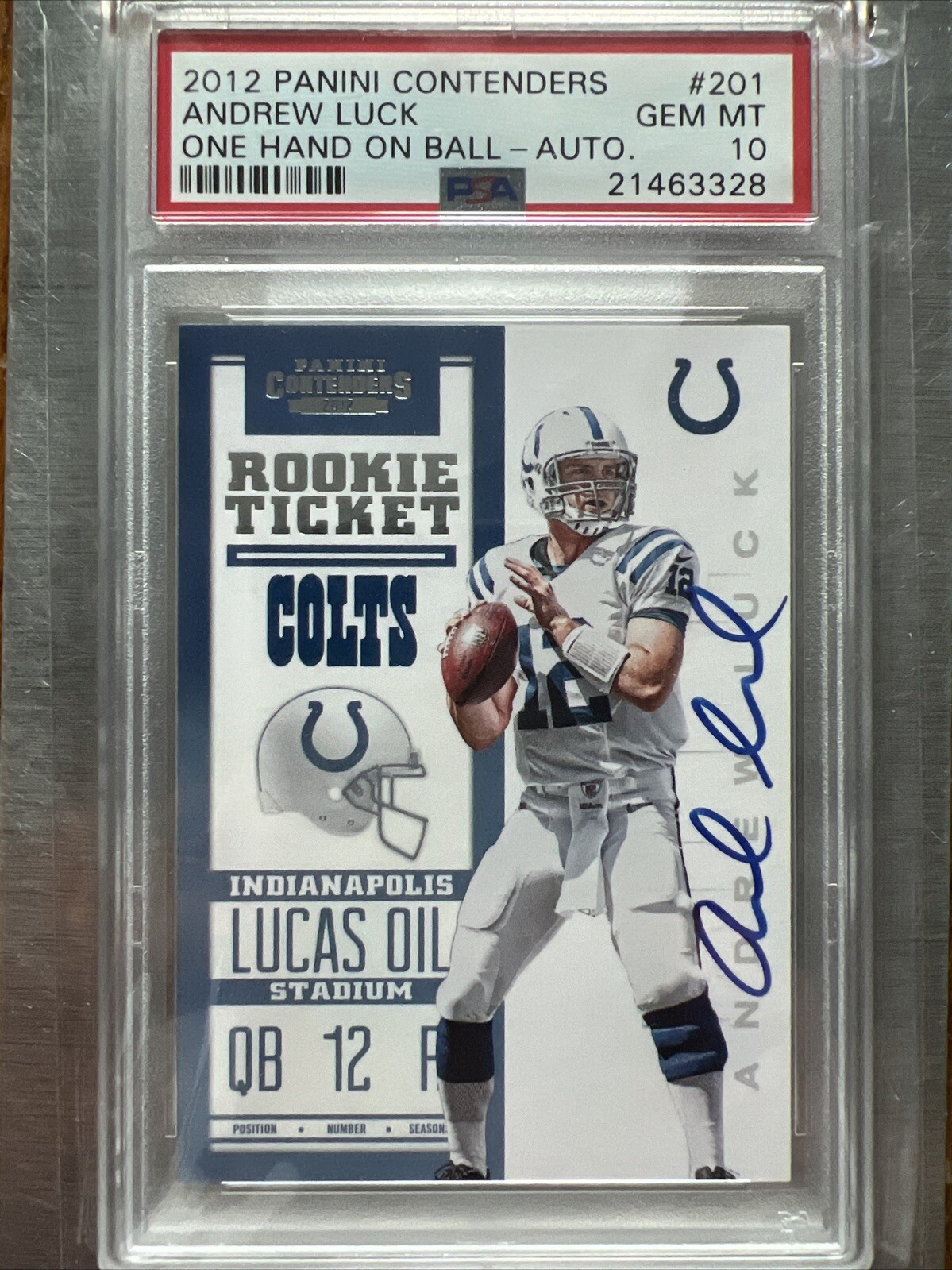 Andrew Luck 2012 Contenders Ticket Rookie Auto PSA 10 GEM MINT🔥INVEST🔥📈