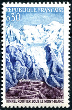 TIMBRE FRANCE 1965  N° 1454 ** TUNNEL routier sous LE MONT BLANC (pa)
