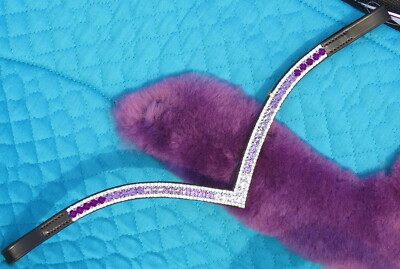 FSS Crystal Bling V Vee Stirnband SCHIMMER Ombre Violett Lila Tansanit Amethyst