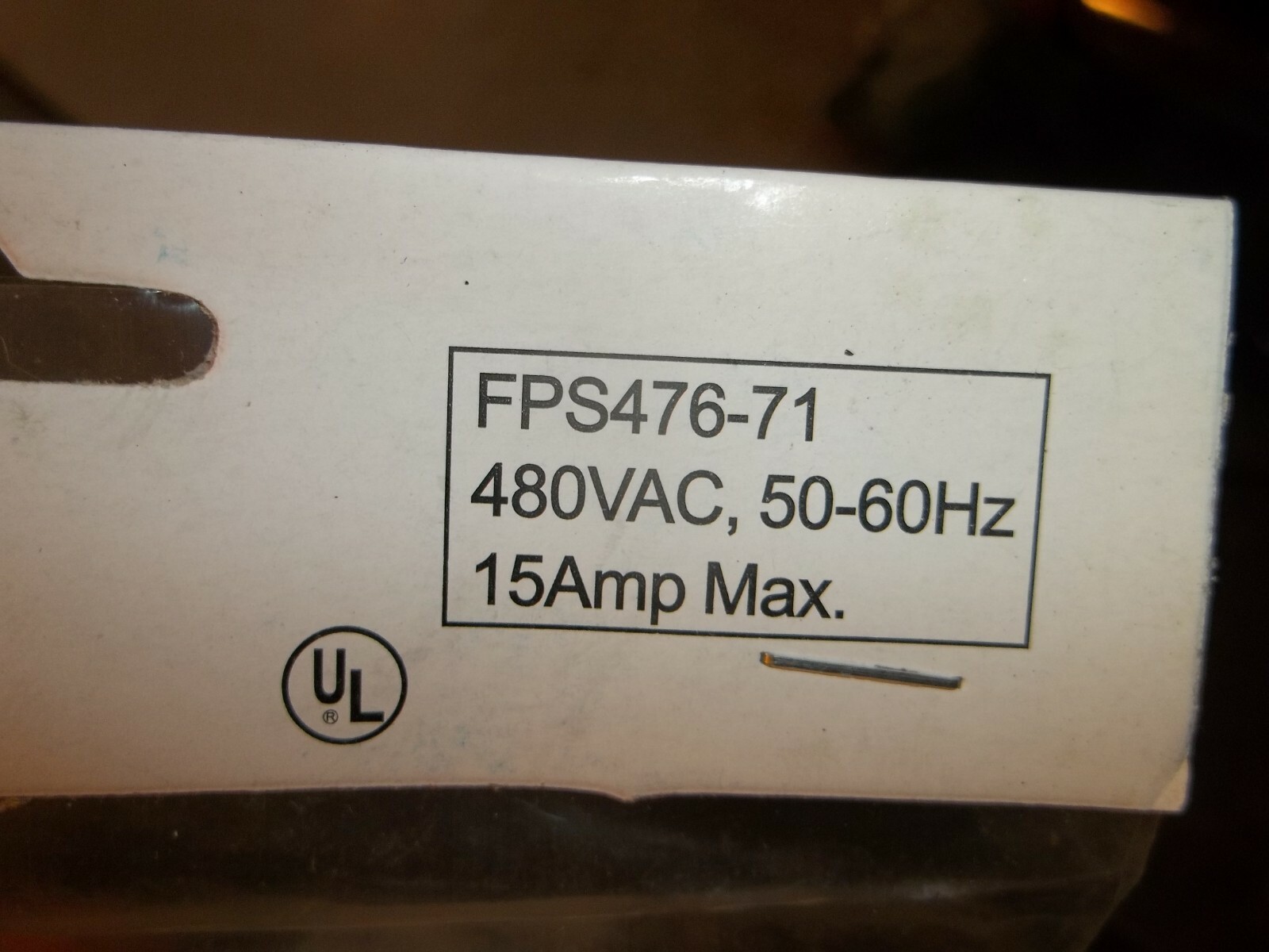 FP OUTDOOR LIGHTING CONTROLS FPS47671 RECEPTACLE 480 VAC 5060HZ