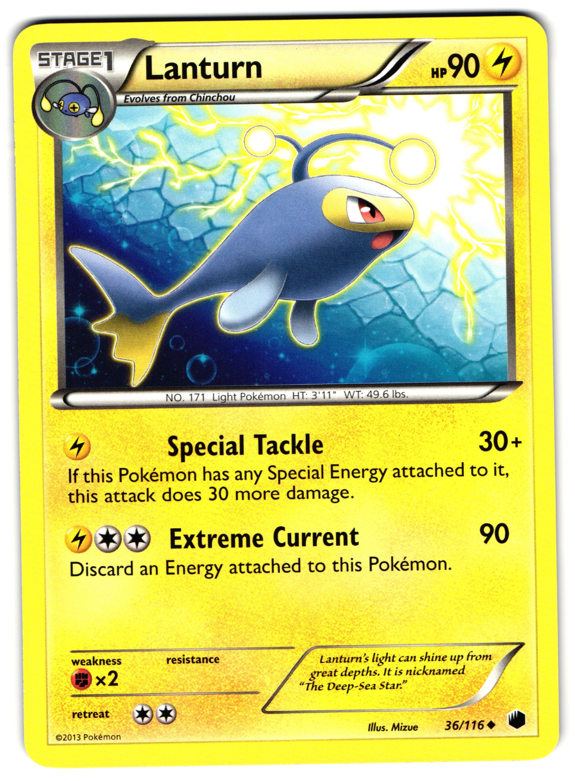 Lanturn - 36/116 - 2013 Uncommon Plasma Freeze Pokemon Card NM