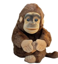 Hosung Brown Chimpanzee Plush Puppet With Flocked Face 12" Soft  Collectible