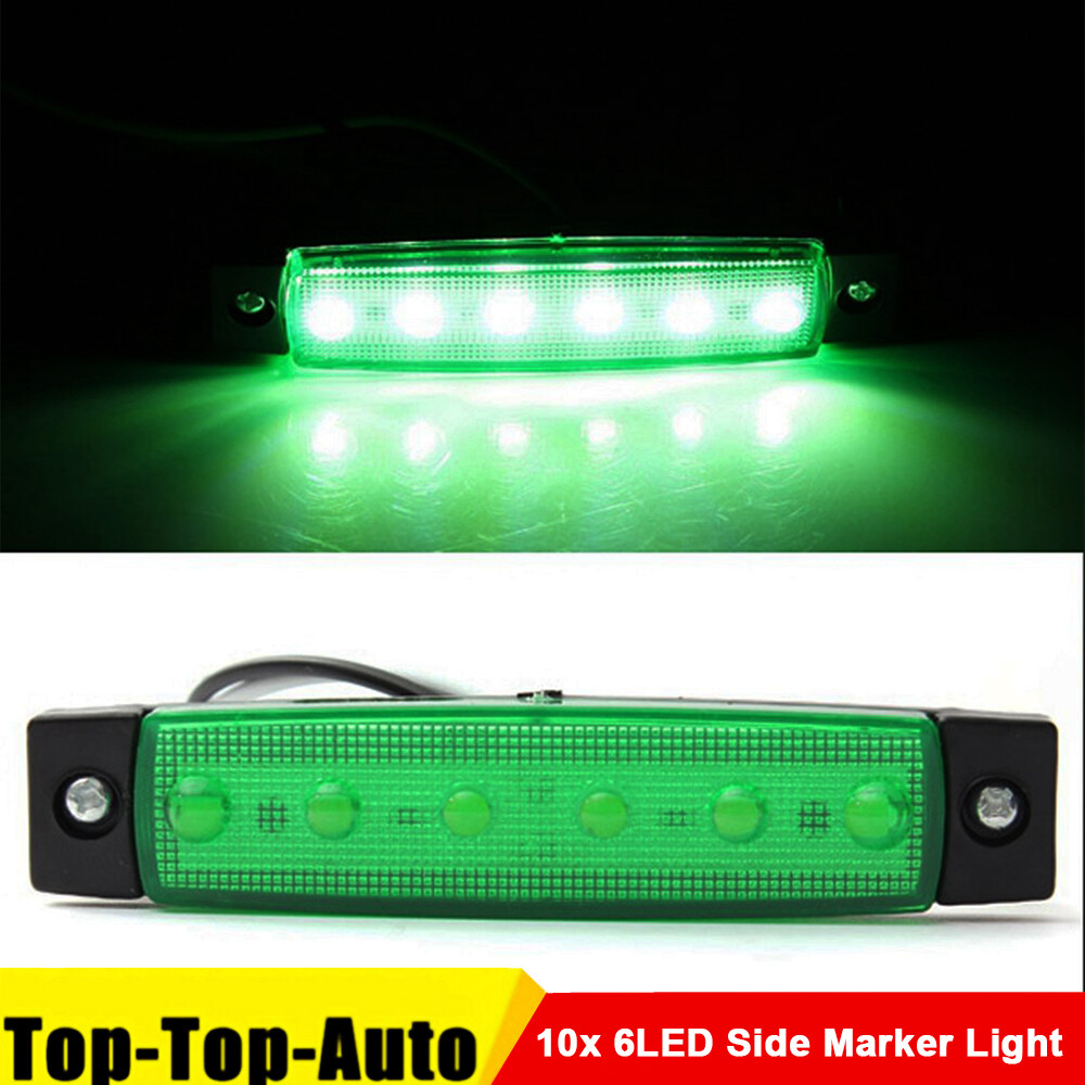 10x 6 LED Car Side Marker Lights for Trailers & Emergency Vehicles