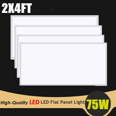 2x4(FT) 75W LED Back Lit Flat Panel Recessed Lighting Drop Ceiling Light 4-PACK