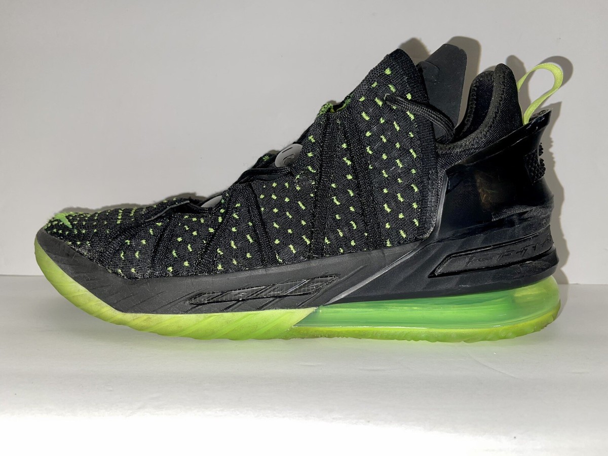 Nike LeBron 18 Dunkman Black Electric Green CQ9283-005 Mens Size 8.5 Nike LeBron 18 Dunkman Black/Green CQ9283-005 Cushioned  main image 4