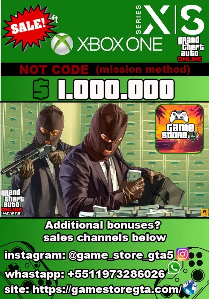GTA 5 SHARK CARD XBOX SX XBOX ONE MONEY CASH ONLINE 1.000.000