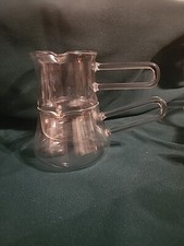 VTG Set Of 2 Borosilicate Glass Beaker With Pour Spout/Glass Handle 