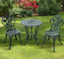Vintage Bistro Set Cast Aluminium Furniture Outdoor Garden Patio 2 Chairs Table