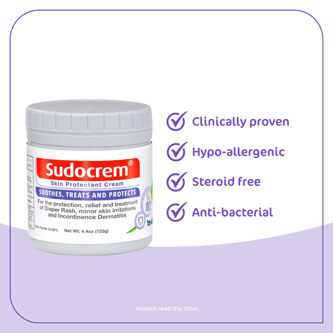 Baby Diaper Rash Cream with 15.29% Zinc Oxide – Skin Protectant – 125g