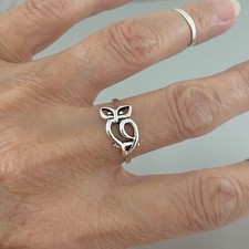 Sterling Silver Cut Out Owl Ring, Silver Rings, Animal Ring, Bird Ring, Owls
