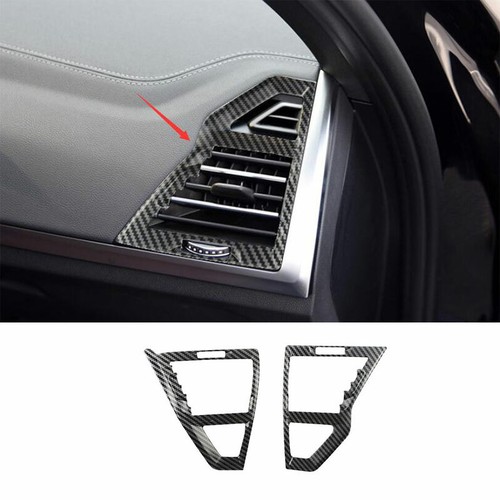 Fit For BMW X3 2022 Carbon Fiber Textured L&R AC Air Outlet Vent Cover Trim 2PCS